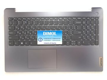 Оригинальная клавиатура для ноутбука Lenovo Ideapad 3-15ADA6, Ideapad 3-15ALC6, Ideapad 3-15ITL6 series, ukr, gray, подсветка, серая передняя панель