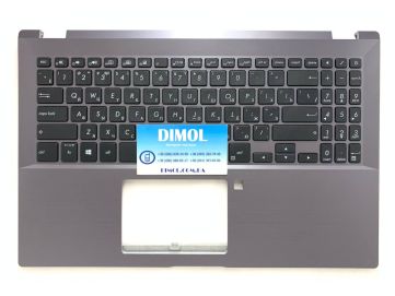 Оригинальная клавиатура для ноутбука Asus P3540, P3540F, P3540FA series, black, ru, темно-серая передняя панель