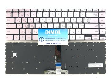 Оригинальная клавиатура для ноутбука Asus Zenbook 14 Q408, Q408U, Q408UG, Q407, Q407I, Q407IQ series, ukr, silver, подсветка