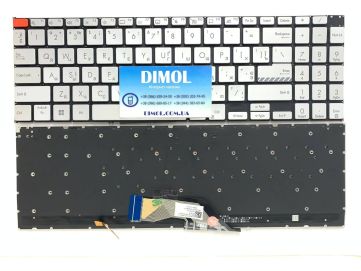 Оригинальная клавиатура для ноутбука Asus VivoBook S15 K3502ZA, S5606MA, M5602, M3502, M3502Q, S3502QA series, silver, подсветка