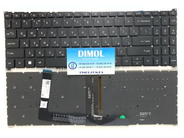 Оригинальная клавиатура для ноутбука Acer Aspire A315-59, A315-59G, A515-57, A515-57G, A715-51G, A715-76 series, ru, black, подсветка