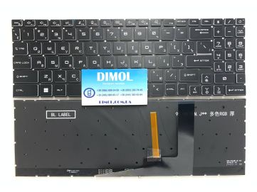Оригинальная клавиатура для ноутбука MSI Pulse GL76, GF66, GL66, GF76, MS-17L1, MS-1582, MS-1583, MS-17H3 series, rus, black, RGB - подсветка (VER.2)