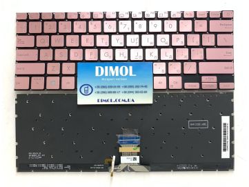 Оригинальная клавиатура для ноутбука Asus S333JA, S333JQ, S333JP series, ukr, pink, подсветка