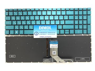 Оригинальная клавиатура для ноутбука HP 17-CN, HP 17-CP series, ukr, blue, подсветка