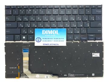 Оригинальная клавиатура для ноутбука Asus ZenBook 14X UX3404, UX3404VA, UX3404VC, UP3404, UP3404V series, ukr, black, подсветка