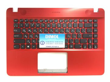 Оригинальная клавиатура для ноутбука Asus X441, X441S, X441SA, X441SC, X441U, X441UA series, black, ukr, красная передняя панель