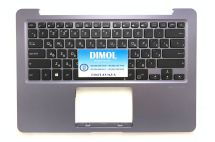 Оригинальная клавиатура для ноутбука Asus S4100V, S4200U, S410U, R421U, A411U, X411U series, ukr, black, подсветка, silver grey передняя панель