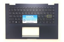 Оригинальная клавиатура для ноутбука Asus VivoBook Flip 14 TP470, TM420, TP420 series, black, укр, подсветка, dark blue передняя панель