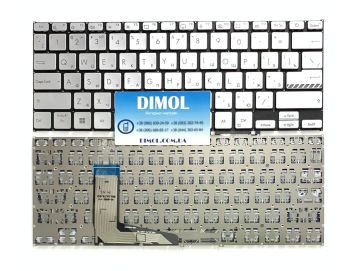 Оригинальная клавиатура для ноутбука Asus VivoBook 14 X1402, X1402Z, X1402ZA, X1403, X1403ZA, M1402, D1402, F1402, M1403, X1403Z, 14Z X1403V series, ru, серебро