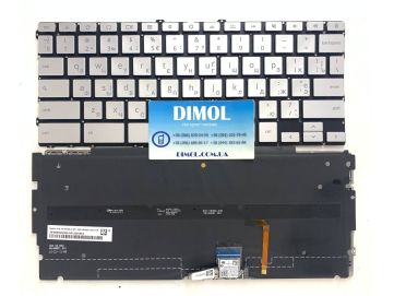 Оригинальная клавиатура для ноутбука HP Elite C1030 Chromebook series, ukr, silver, подсветка