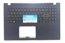 Оригинальная клавиатура для ноутбука Asus VivoBook E510, E510M, E510MA series, ru, black, подсветка, темно-синяя передняя панель