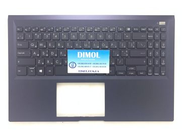 Оригинальная клавиатура для Asus Pro15 PX555C, P1550C series, ukr, black, синяя передняя панель, подсветка