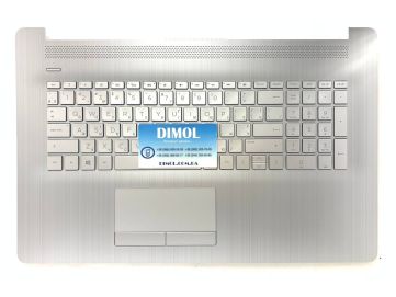 Оригинальная клавиатура для ноутбука HP Pavilion 17-CS, 17-CR, 17-BY, 17-CA, HP 470 G7 series, ukr, silver, серебристая передняя панель