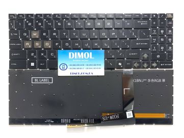 Оригинальная клавиатура для ноутбука MSI Pulse GL76, GF66, GL66, GF76, MS-17L1, MS-1582, MS-1583, MS-17H3 series, rus, black, RGB-подсветка