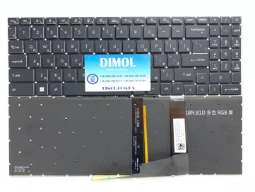 Оригинальная клавиатура для ноутбука MSI Pulse GL76, GF66, GL66, GF76, MS-17L1, MS-1582, MS-1583, MS-17H3 series, rus, black, подсветка RGB