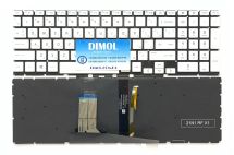 Оригинальная клавиатура для ноутбука HP Victus 15-FA, 15-FB, 15-GE, 16-E, 16-D, 16-B, 16-R, 16-S series, rus, white, подсветка 