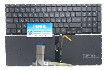 Оригинальная клавиатура для ноутбука HP Victus 15-FA, 15-FB, 15-GE, 16-E, 16-D, 16-B, 16-R, 16-S series, ukr, black grey, подсветка 