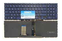 Оригинальная клавиатура для ноутбука HP Victus 15-FA, 15-FB, 15-GE, 16-E, 16-D, 16-B, 16-R, 16-S series, ru, dark blue, подсветка 