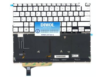 Оригинальная клавиатура для ноутбука Asus Zenbook UM5302, UM5302LA, UM5302TA, UM5302L, UM5302T series, white, ukr, подсветка