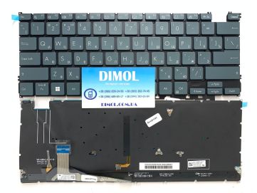 Оригинальная клавиатура для ноутбука Asus Zenbook UM5302, UM5302LA, UM5302TA, UM5302L, UM5302T series, grey, ru, подсветка