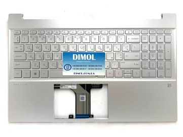 Оригинальная клавиатура для HP Pavilion X360 15-EG, 15-EH, 15Z-EH, 15-ER, 15S-ER series, ukr, silver, подсветка, серебристая передняя панель