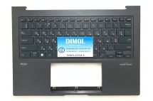 Оригинальная клавиатура для ноутбука Asus ZenBook 14X UX3404, UX3404VA, UX3404VC, UP3404, UP3404V series, ukr, gray, подсветка, темно-серая передняя панель