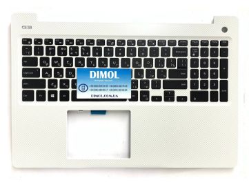 Оригинальная клавиатура для Dell Inspiron G3 15 3579 series, black, подсветка, белая передняя панель