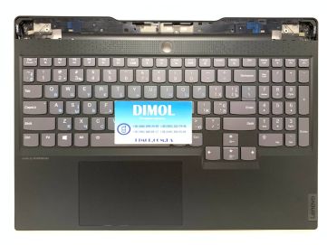 Оригинальная клавиатура для ноутбука Lenovo Legion S7-15ACH6, S7-15IMH5 series, gray, ukr, RGB - подсветка, черная передняя панель