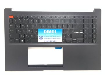 Оригинальная клавиатура для ноутбука Asus Vivobook S15 K3502, K3502Z, K3502ZA series, black, подсветка, черная передняя панель