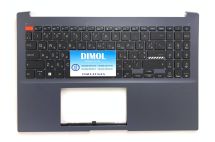 Оригинальная клавиатура для ноутбука Asus Vivobook Pro 16 OLED K6602VU, K6602ZC, K6602ZE, K6602ZA, K6602HE, K6602VV series, black, ukr, подсветка, темно-серая передняя панель