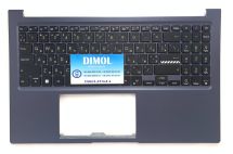 Оригинальная клавиатура для ноутбука Asus VivoBook 15X OLED X1503, X1503Z, X1503ZA series, black, ukr, подсветка, Quiet Blue передняя панель