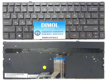 Оригинальная клавиатура для ноутбука HP Spectre X360 13-W, 13-AC, 13-AD, 13-AE, 13-AQ series, ru, grey, подсветка