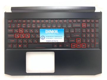 Оригинальная клавиатура для ноутбука Acer Nitro 5 AN515-44, AN515-55 series, ru, black, подсветка, черная передняя панель