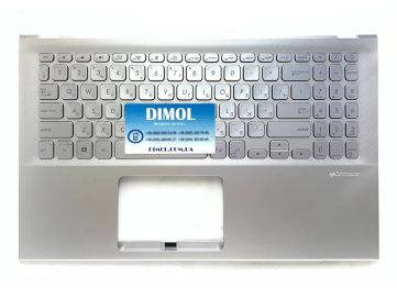Оригинальная клавиатура для ноутбука Asus A512, F512, K512, S512, X512, Y5100U, Y5000F, V5000D, V5000F, V5000J series, rus, silver, серебристая передняя панель, подсветка