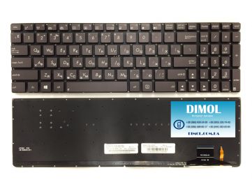 Оригинальная клавиатура для ноутбука ASUS UX51, U500 series, rus, black, подсветка клавиш