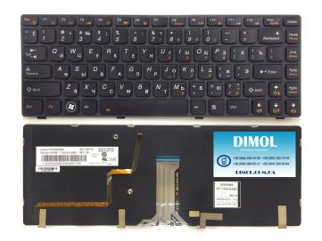 Оригинальная клавиатура для ноутбука Lenovo IdeaPad Y480, Y480A, Y480M, Y480N, Y480P series, rus, black, подсветка