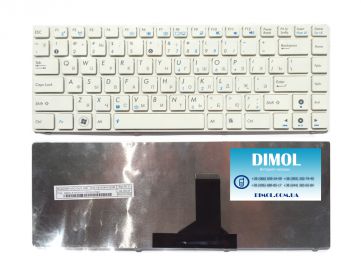 Оригинальная клавиатура для Asus A42, K42D, K43E, N82, U30, U31, U32, U35, U40, U41, U45, U82, UL30, UL80, X42 series, white, white frame, ru