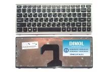 Оригинальная клавиатура для Lenovo IdeaPad S300, S400, S405 series, black, silver frame, ru