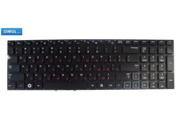 Клавиатура для ноутбука SAMSUNG RC728, RC730, RF710, RF711, RV730 rus, black, без фрейма (c подсветкой)