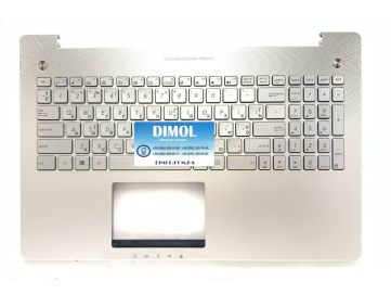 Оригинальная клавиатура для ноутбука Asus G550, N550, R552 series, передняя панель, rus, silver, подсветка